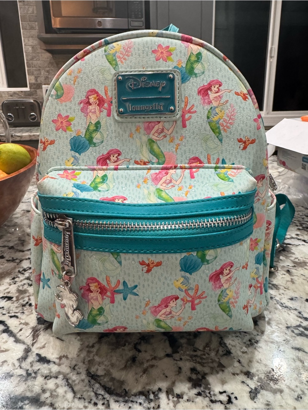 Disney x Loungefly The Little Mermaid Ariel AOP Aqua Mini Backpack